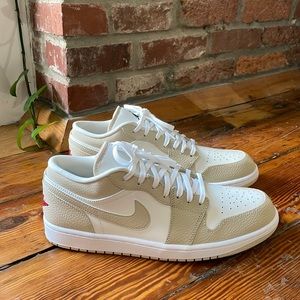 Nike AirJordan 1 Low SE Sail Rattan University Red Shoes. Brand new, never worn